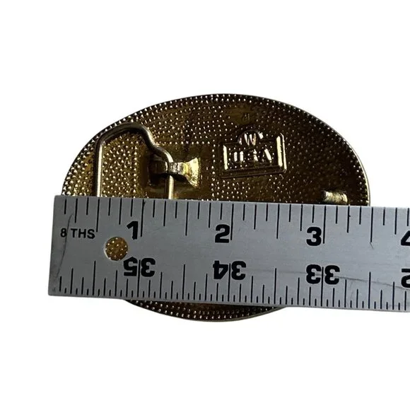 Mens W USA Square-Dancing Western 2-Tone Oval Belt Buckle - Picture 4 of 6